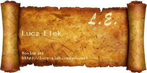 Lucz Elek névjegykártya
