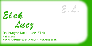 elek lucz business card